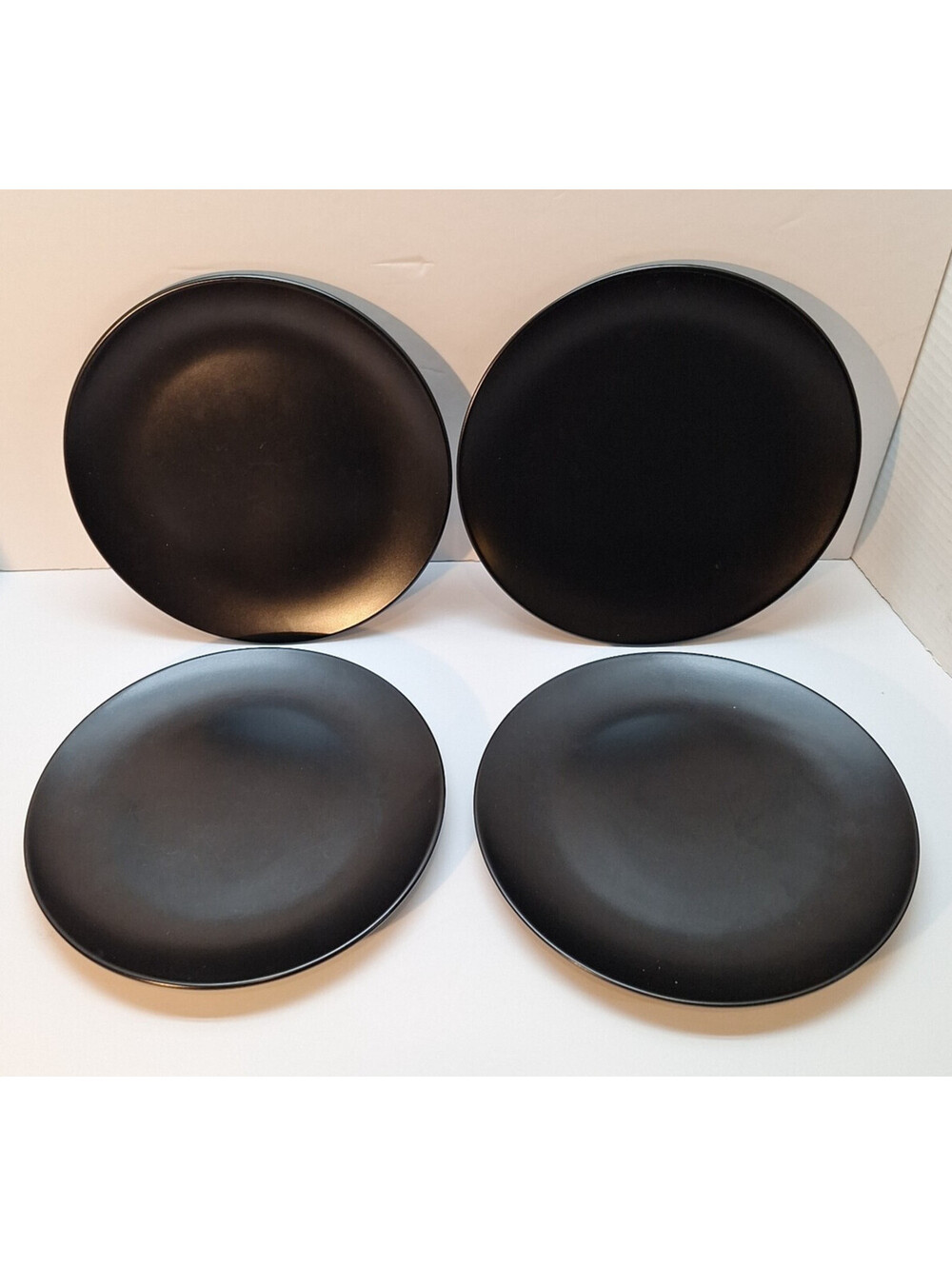 IKEA of Sweden Salad Plates 12011 MATTE Black MCM Modern Set of 4